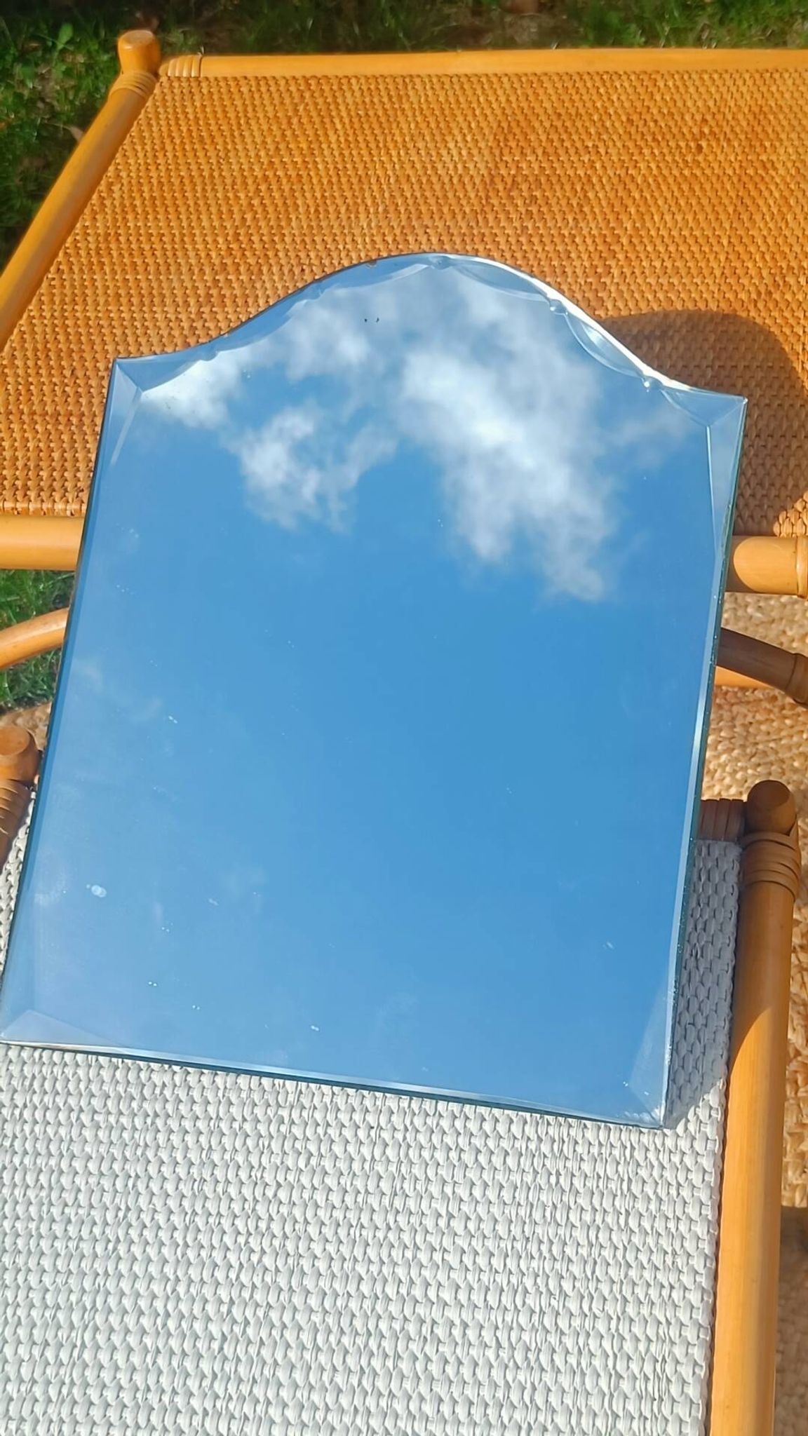 Miroir biseauté ancien de coiffeuse