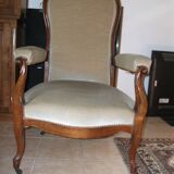 beige velvet armchair