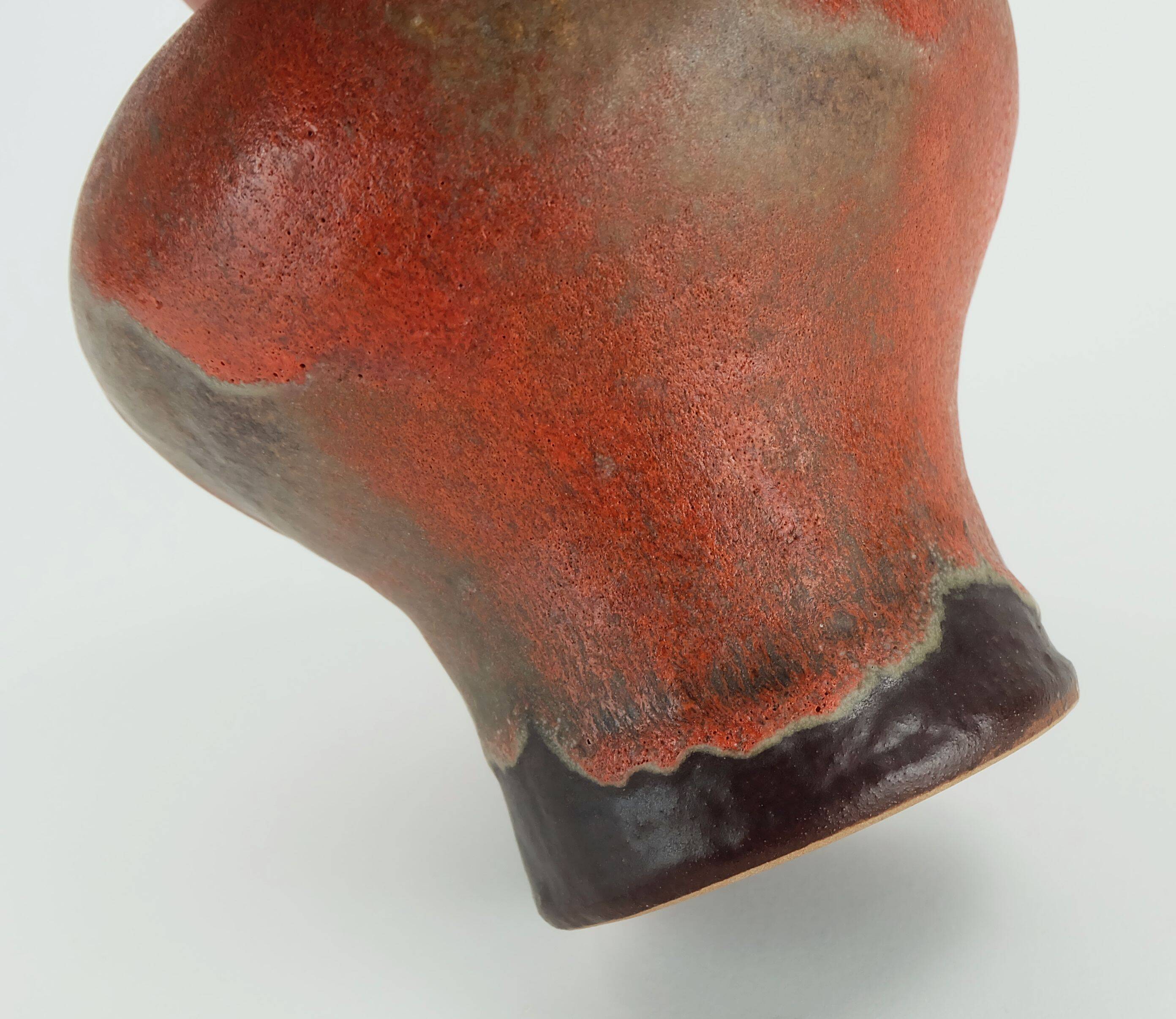 Carstens toennishof vase model no.0875-18 gerda heuckeroth orange brown 60s