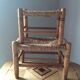 Duo de repose-pieds en bois et paille