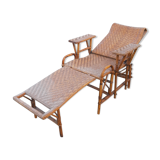 Long Bamboo and rattan chair 1900