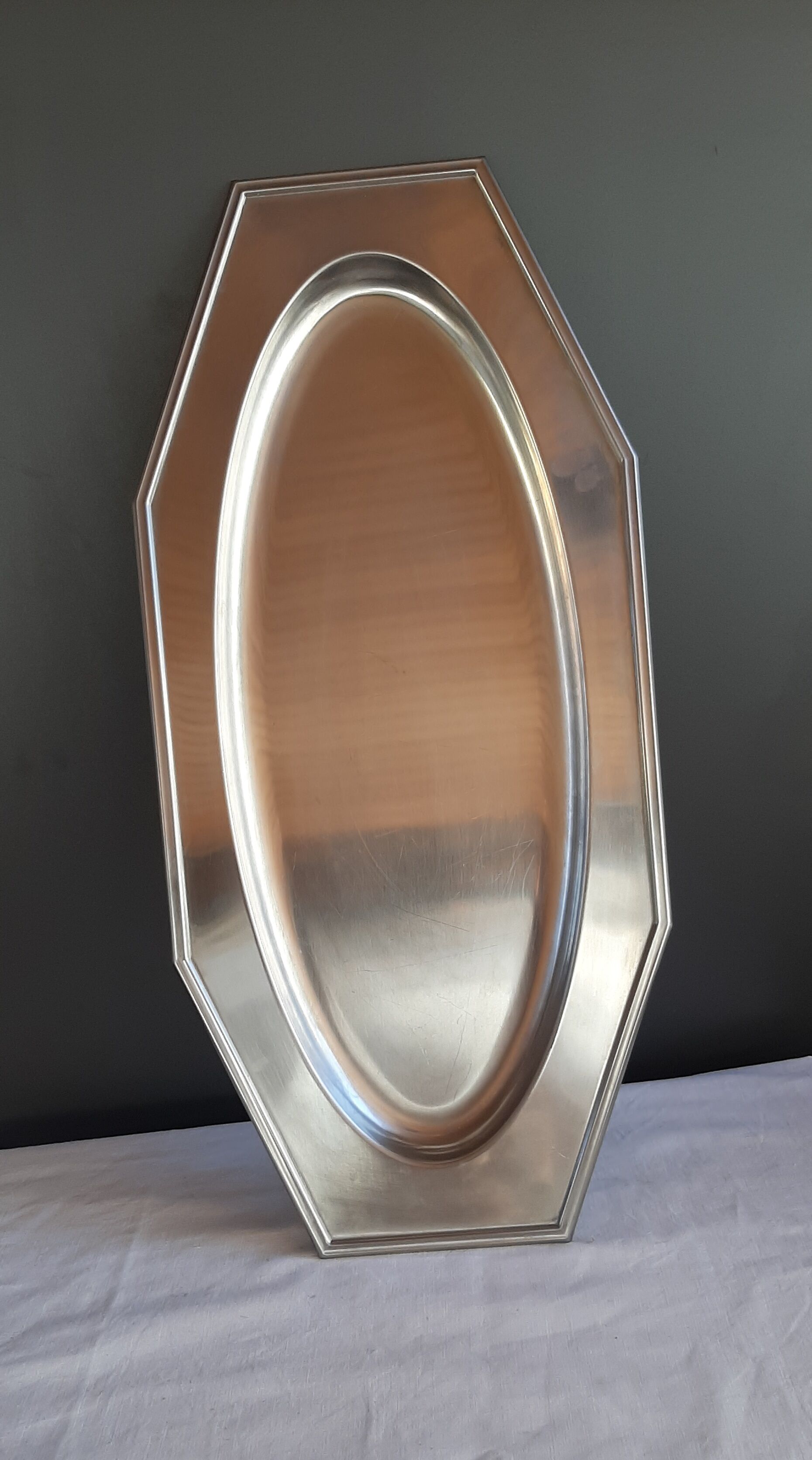 Plat octogonal inox Jean Couzon