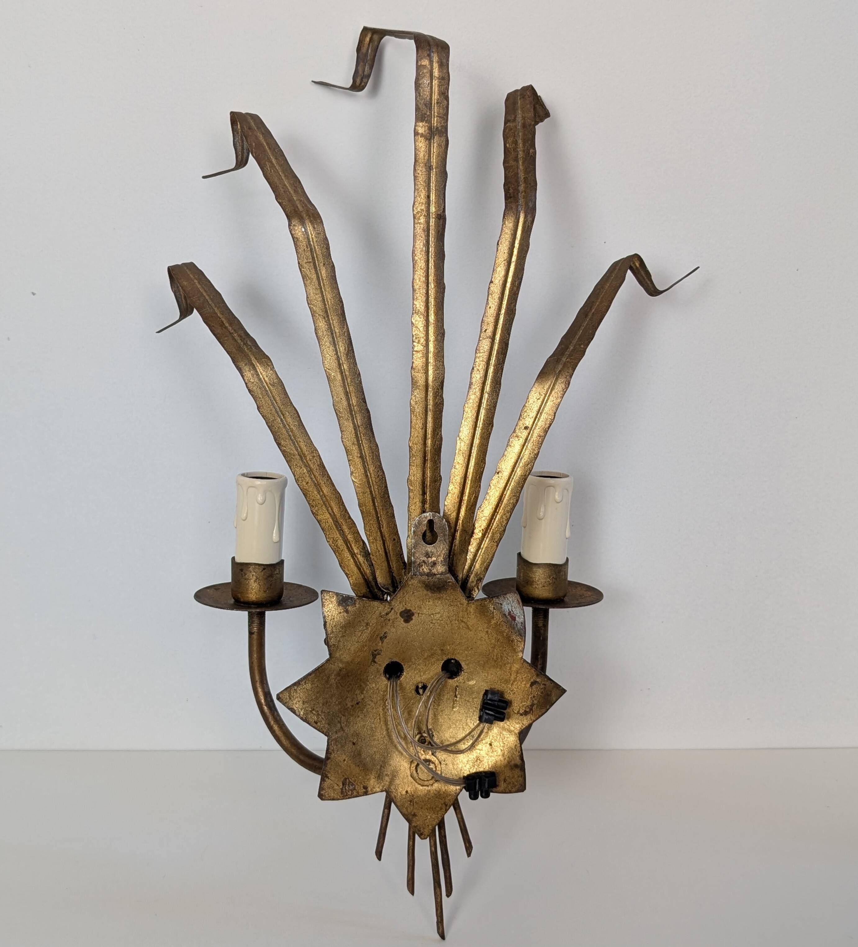 Gold leaf wall light