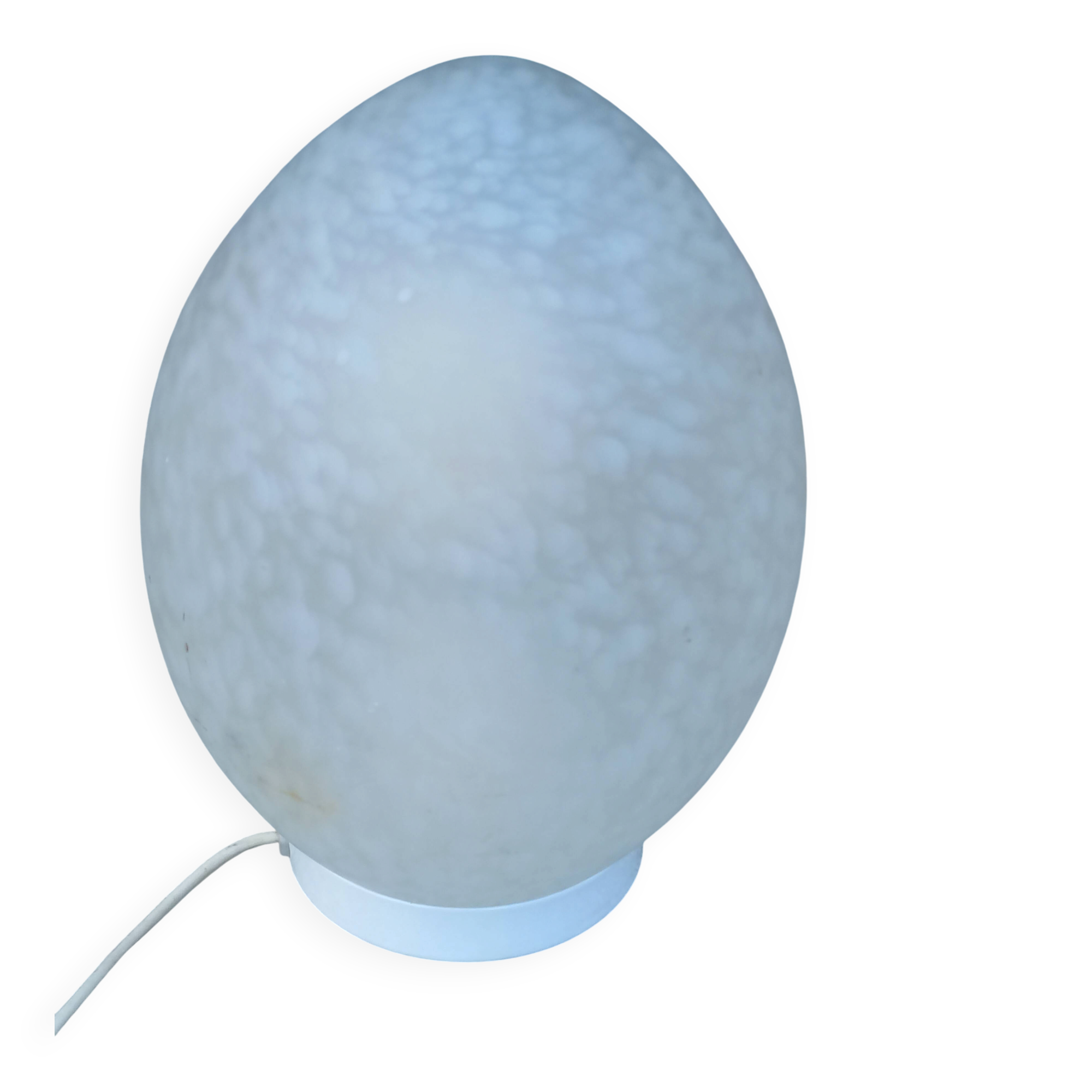 Speckled glass egg lamp by Vianne from the 1980s.