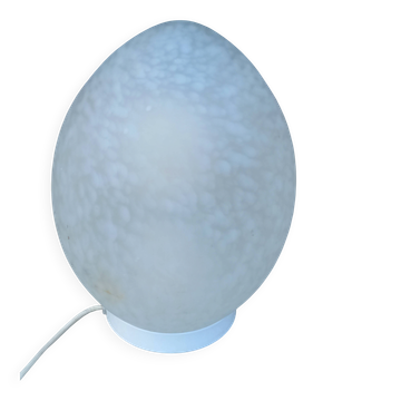 Lampe oeuf en verre moucheté de Vianne des années 80