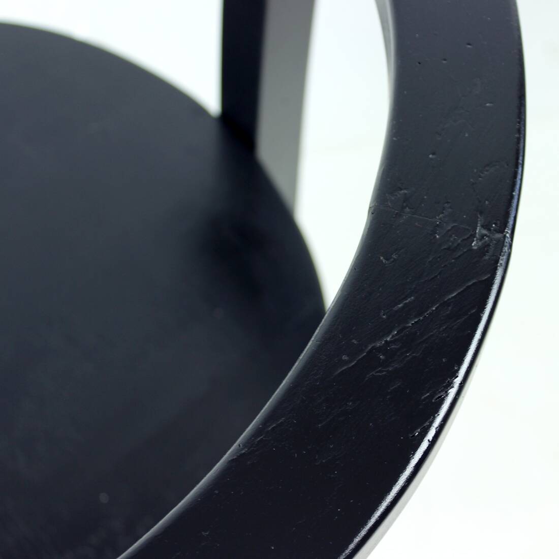 Set Of 4, Black Oak Dining Chairs, Czechoslovakia 1930s