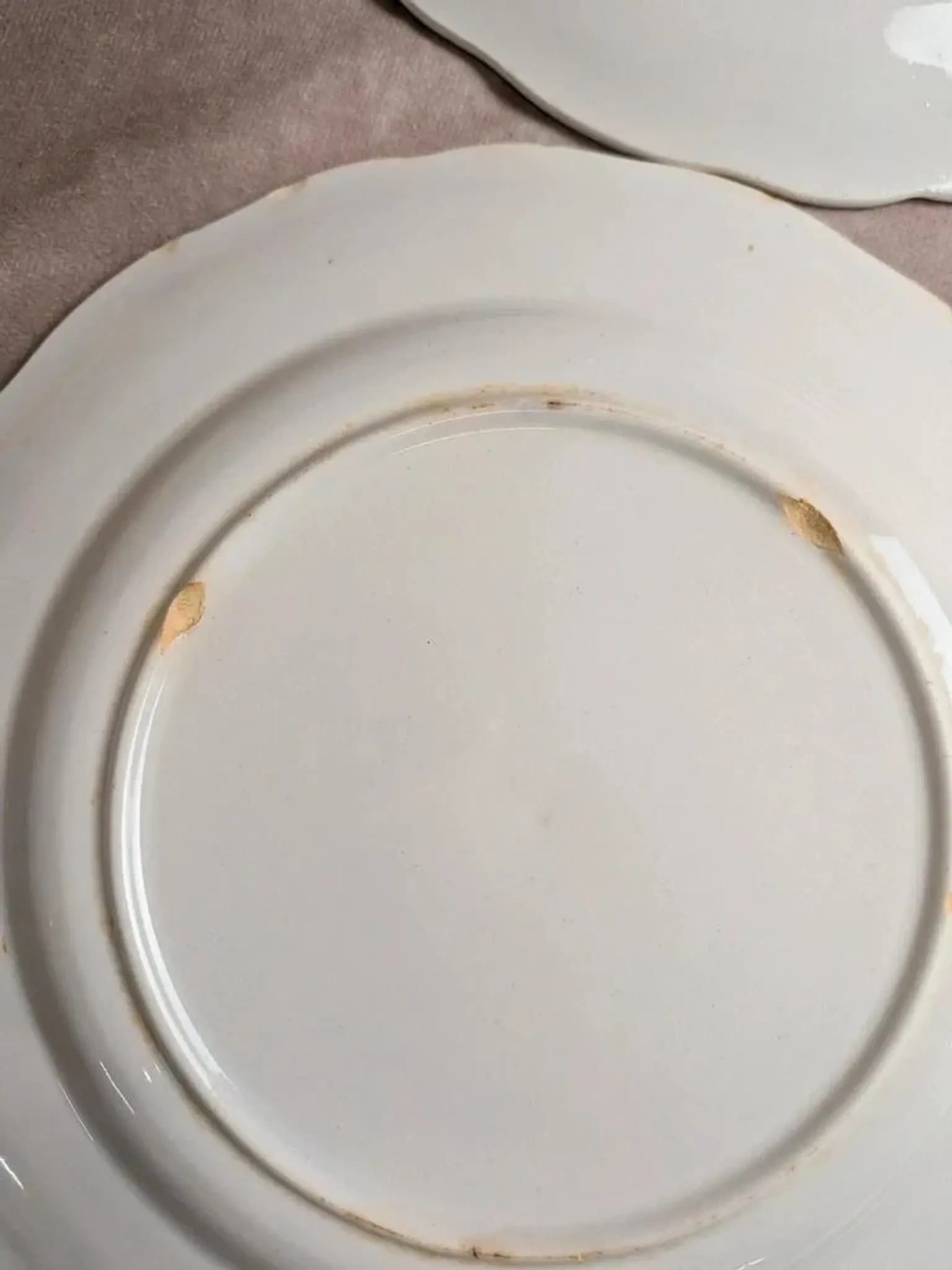 Set of 12 flat plates Terre de fer BP – Blue toile de Jouy pattern