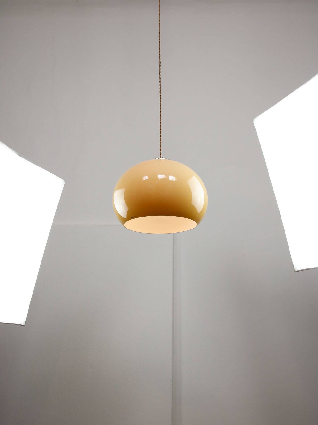 Space Age Brown Jolly Pendant Lamp from Guzzini, 1960s
