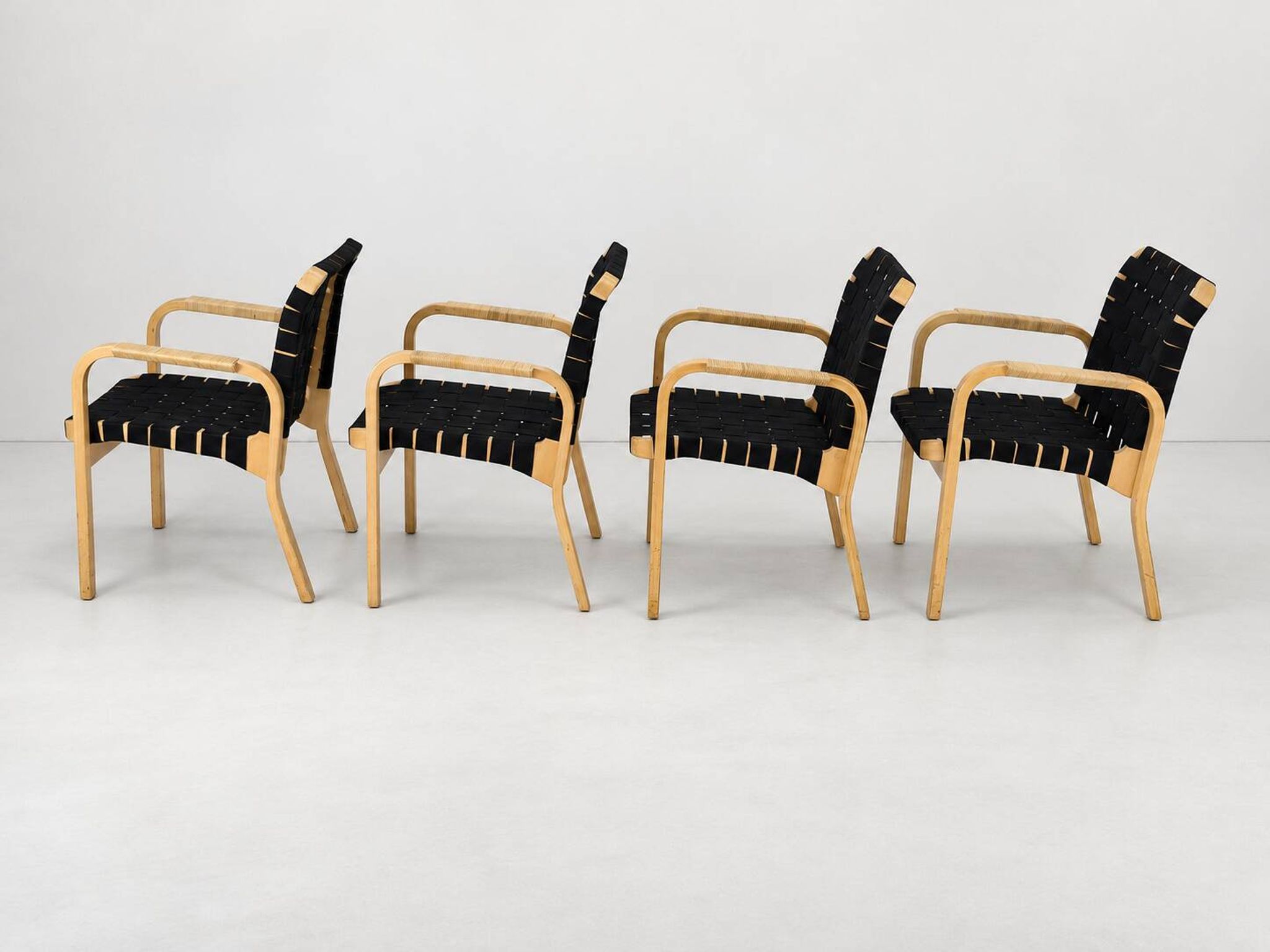 Model 45 Lounge Chairs by Alvar Aalto for Artek, 1970s, Set of 4