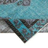 Tapis rustique anatolien des années 1980 180 cm x 275 cm tapis turquoise fait à la main