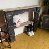 Shelf fireplace mantle.