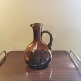 Vintage pitcher amber glass