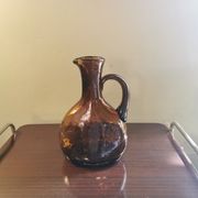 Vintage amber glass pitcher