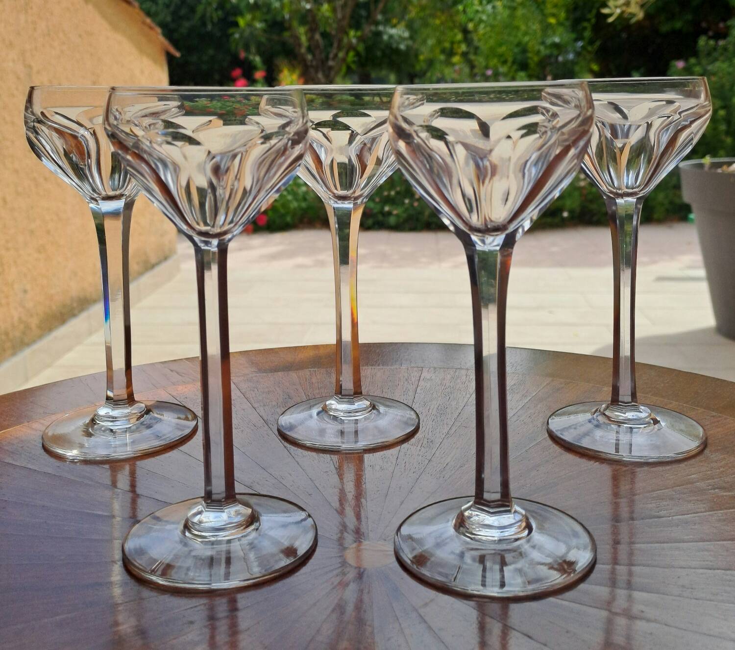 5 Saint Louis crystal glasses, Bristol model, h 15.5 cm