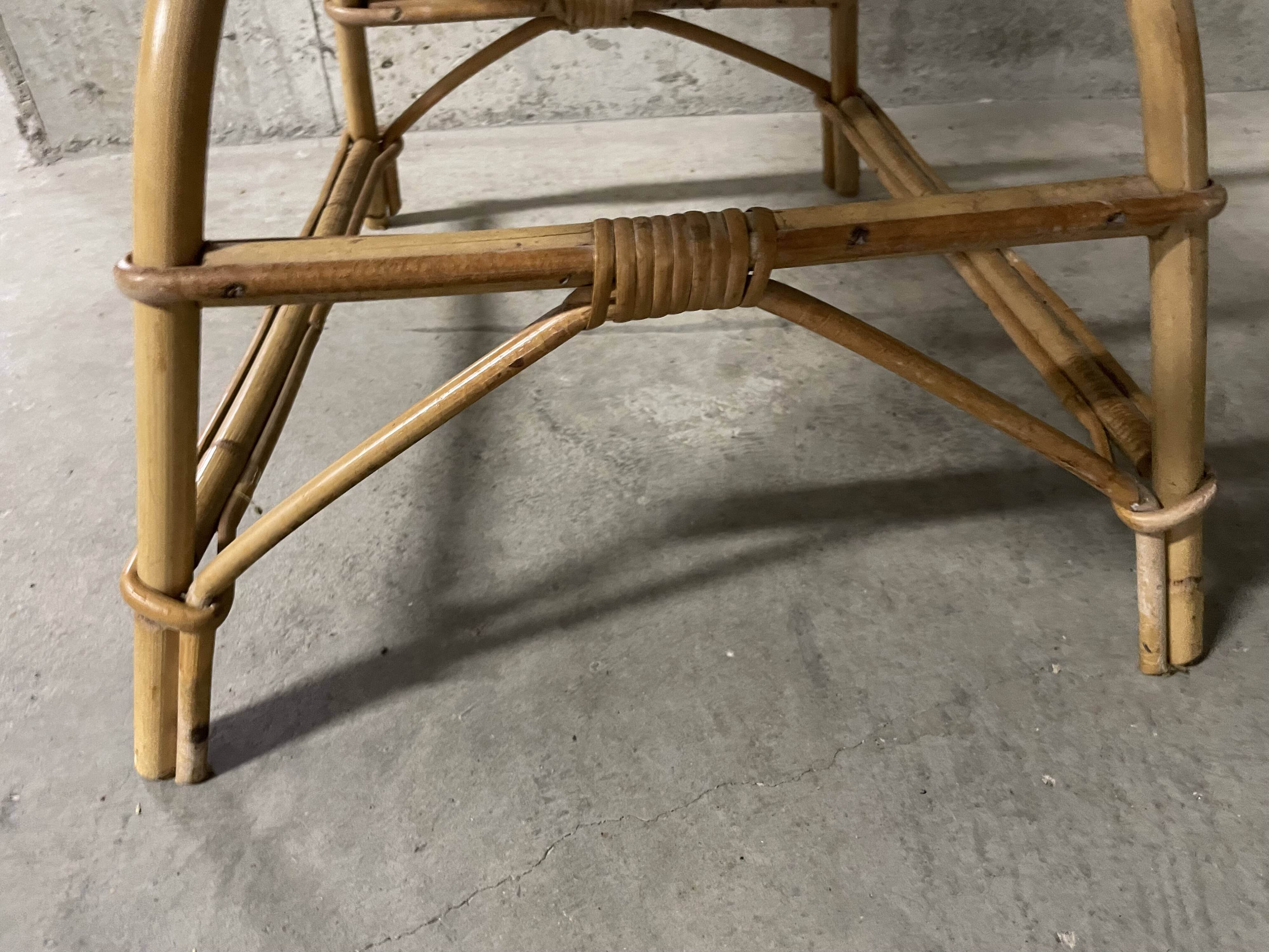 Fauteuil en rotin années 60