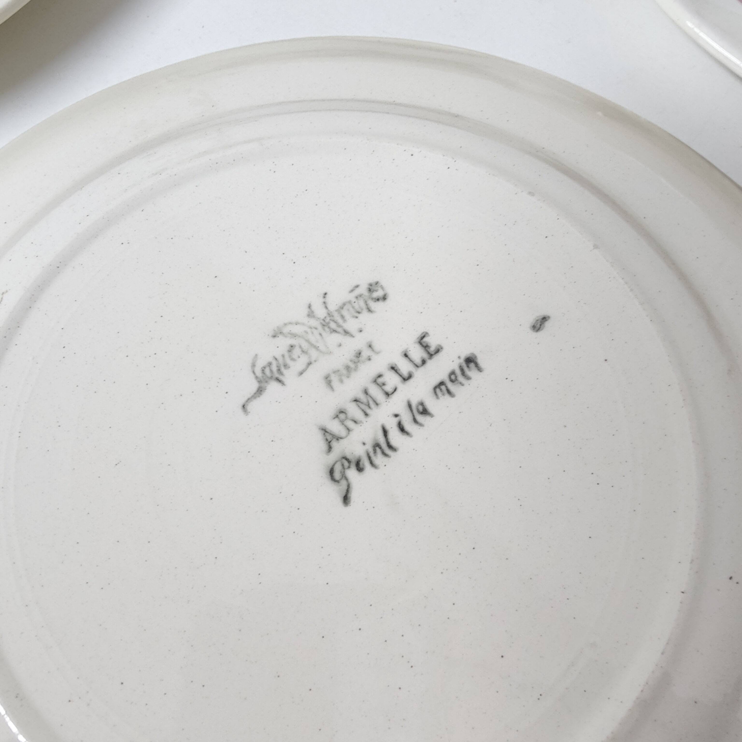 6 Sarreguemines earthenware dessert plate with flowers, Armelle model