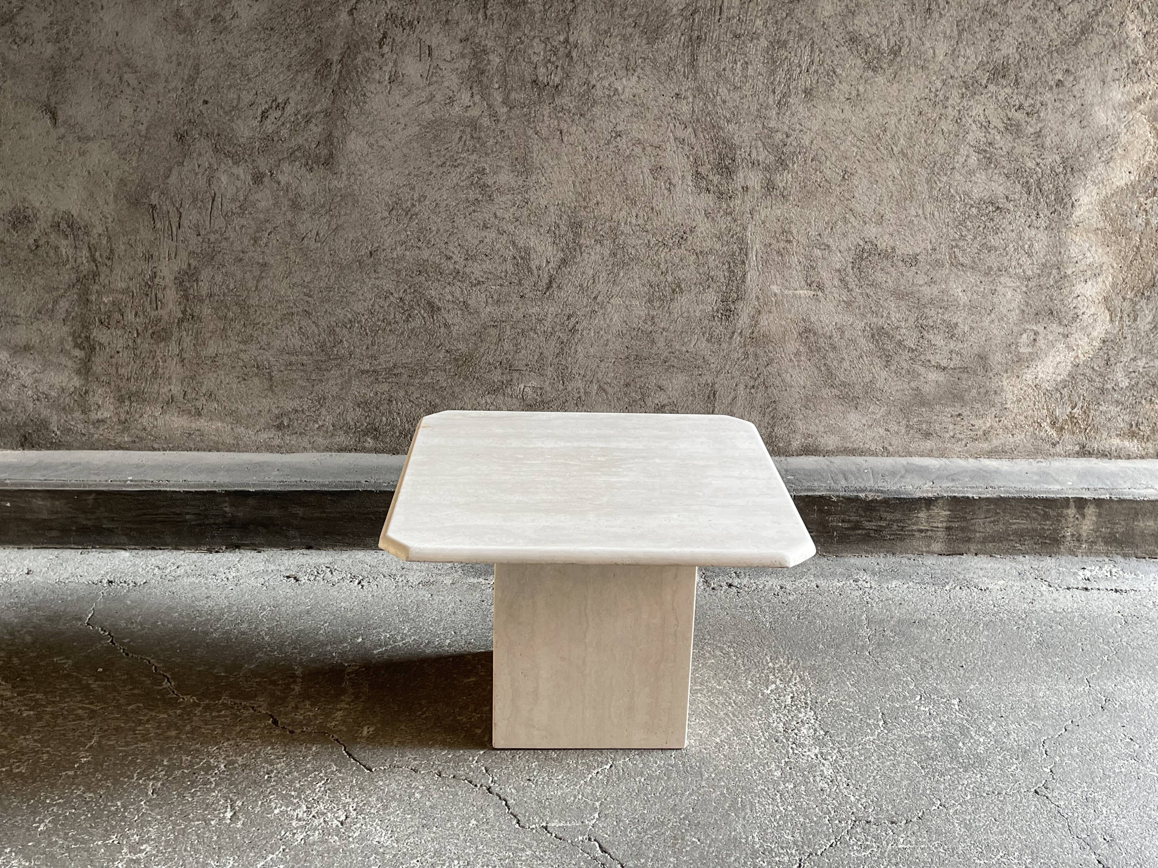 Square travertine coffee table, 1960s