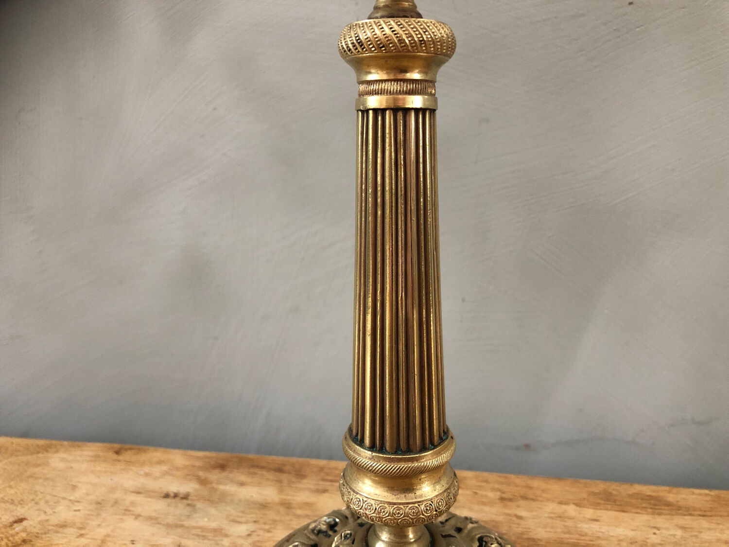 Antique bronze candle holder