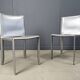 Grey leather dining chairs by Cattelan Italy, set of 8 - 1980s