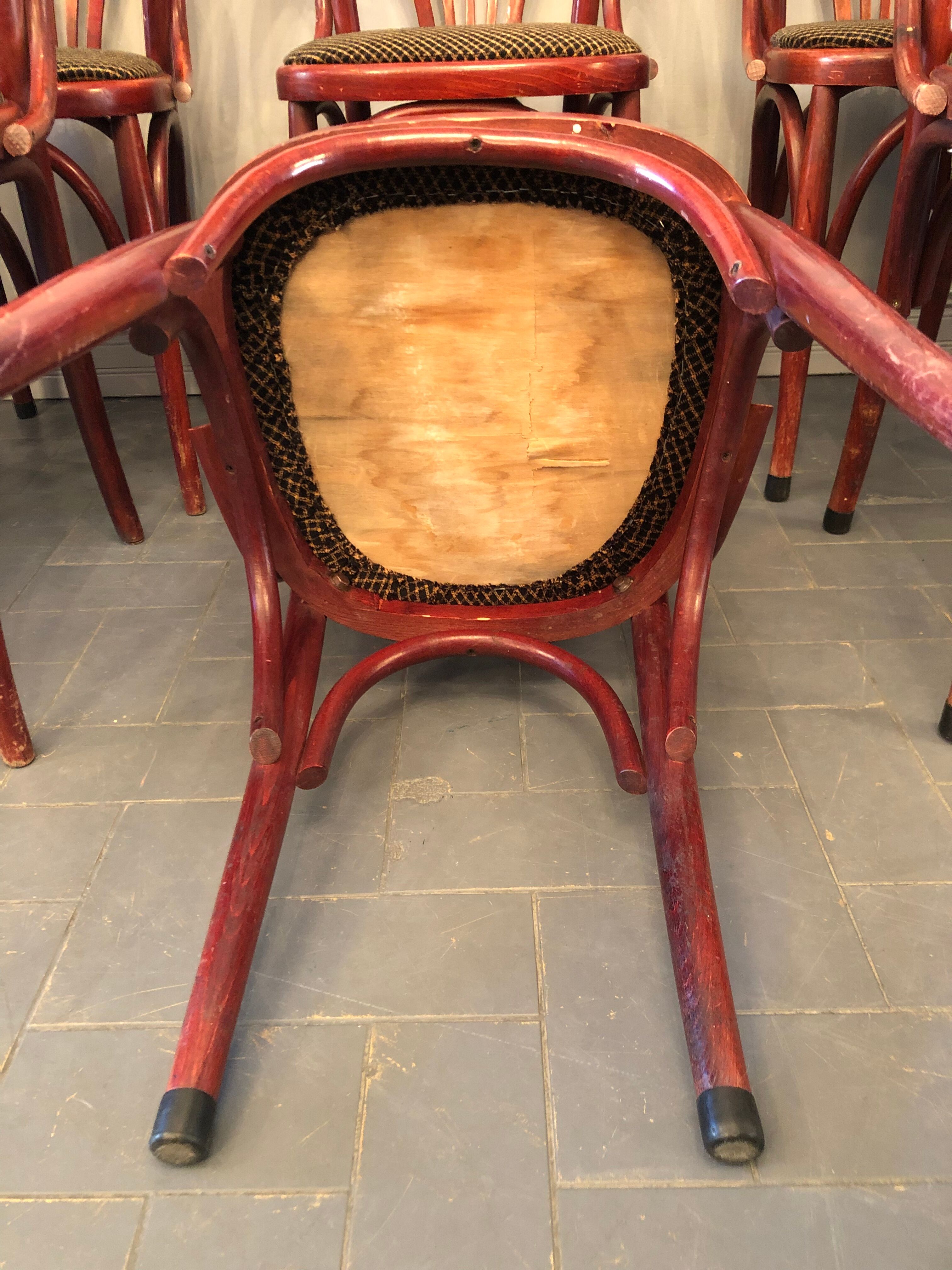 8 antique bistro armchairs