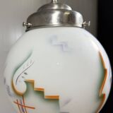 Suspension Art Déco en verre, années 1930