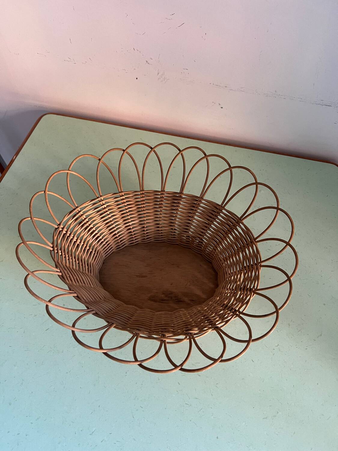 Vintage rattan basket basket