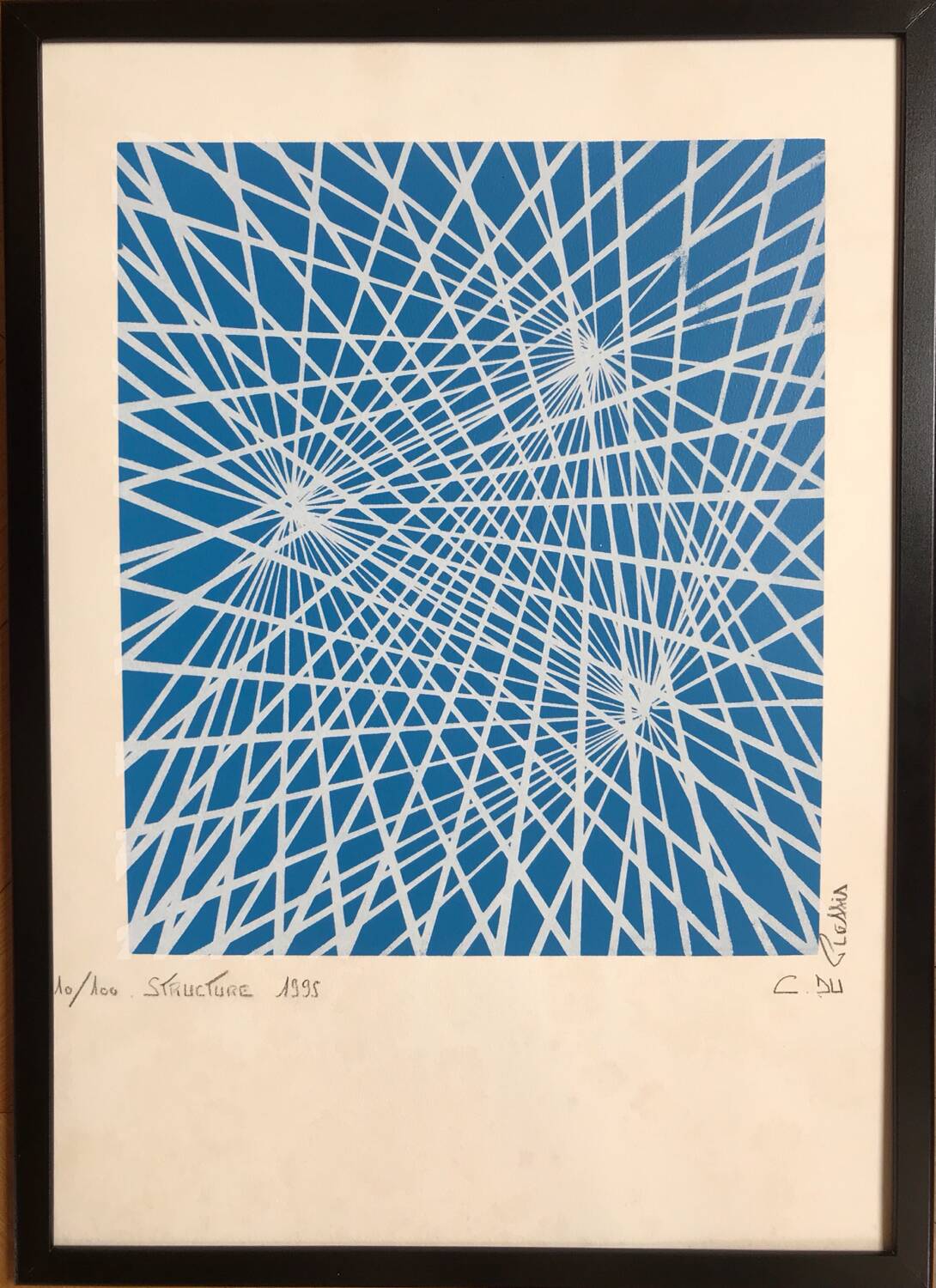 Lithographie originale de c.du plessis.structure,1996