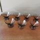 Lot de 7 coupes art déco verre fumé