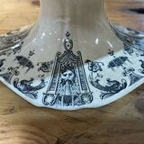 Gien earthenware fruit bowl with Mascaron decoration - early 20th century