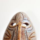 Mayan ceramic wall mask from Accolay, art brut, 1960s