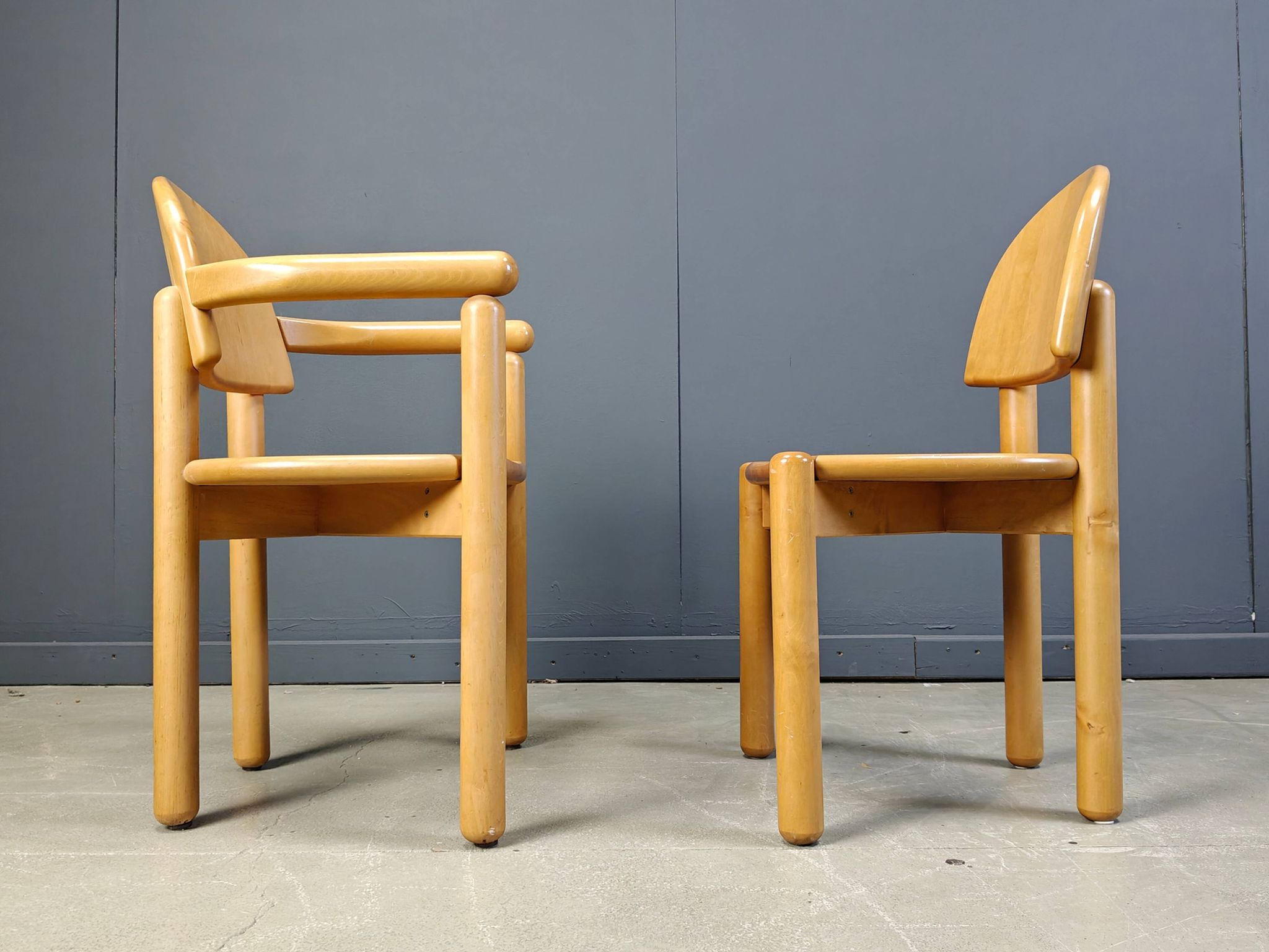 Rainer Daumiller pine wood dining chairs for Hirtshals Savvaerk set of