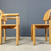 Rainer Daumiller pine wood dining chairs for Hirtshals Savvaerk set of