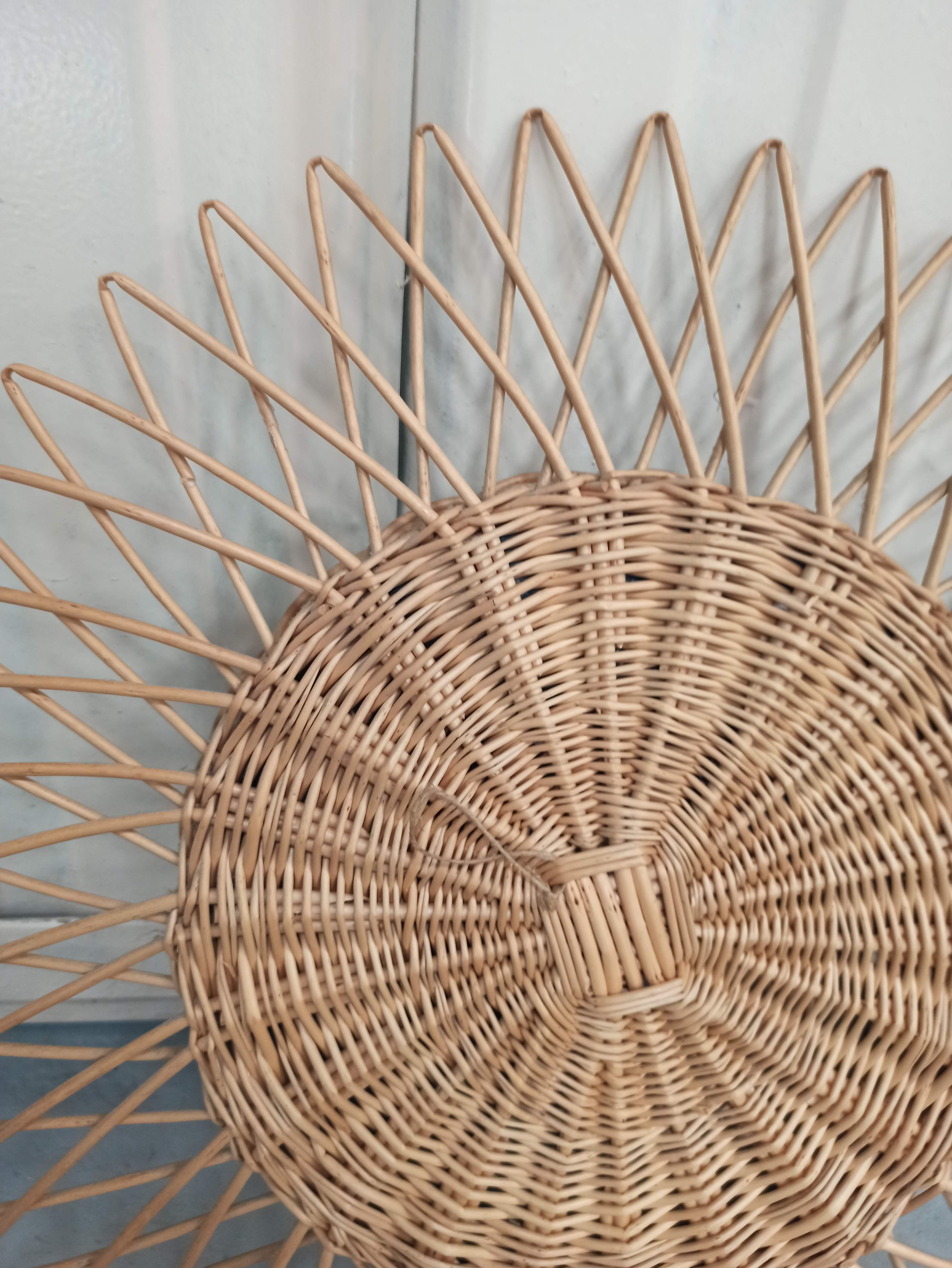 Round rattan sun mirror - 48cm