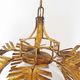 Gilt palm leaf and opaline glass pendant light by Hans Kögl