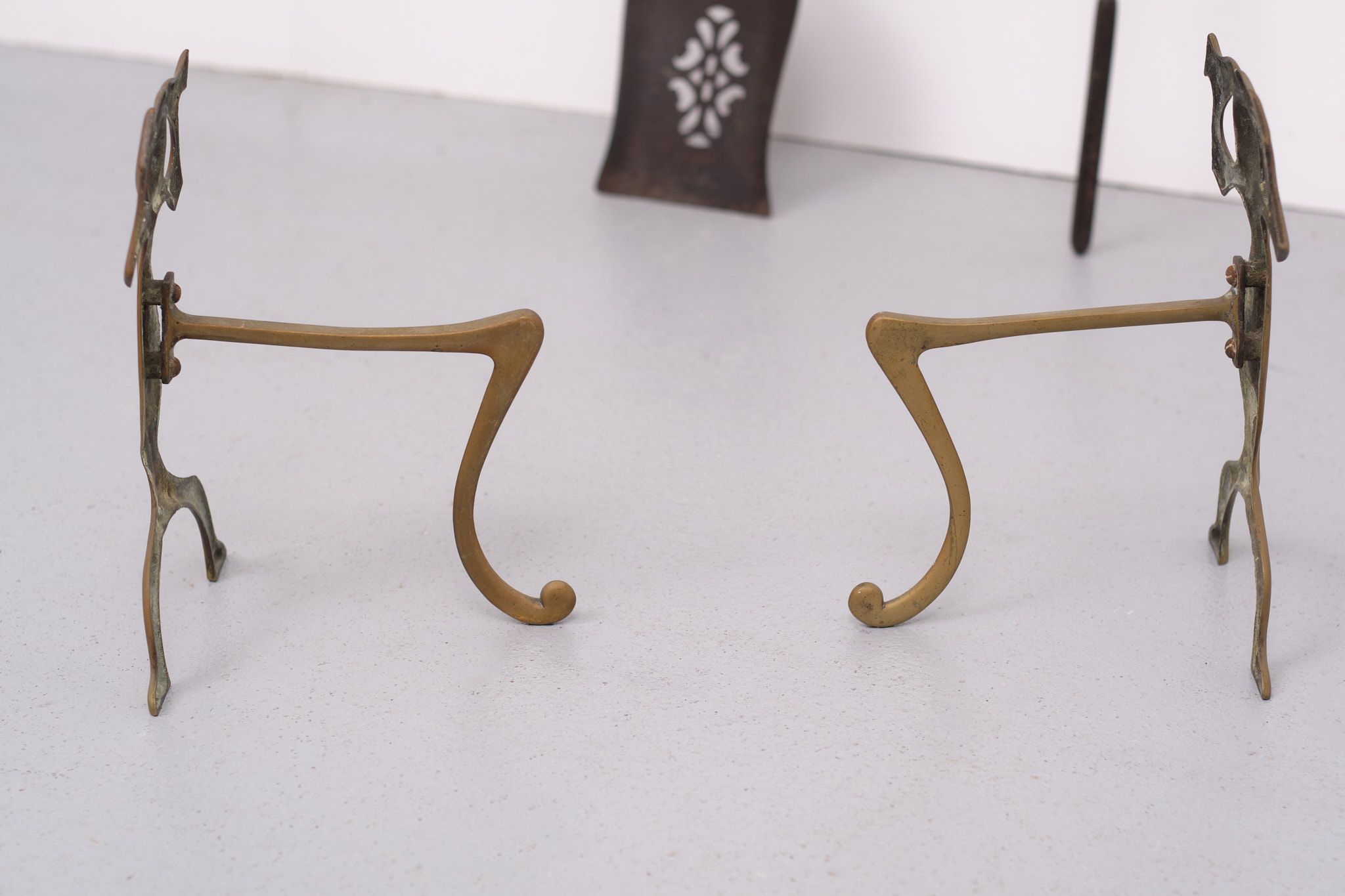 19 Century, Brass Fire Place Tools, Dutch