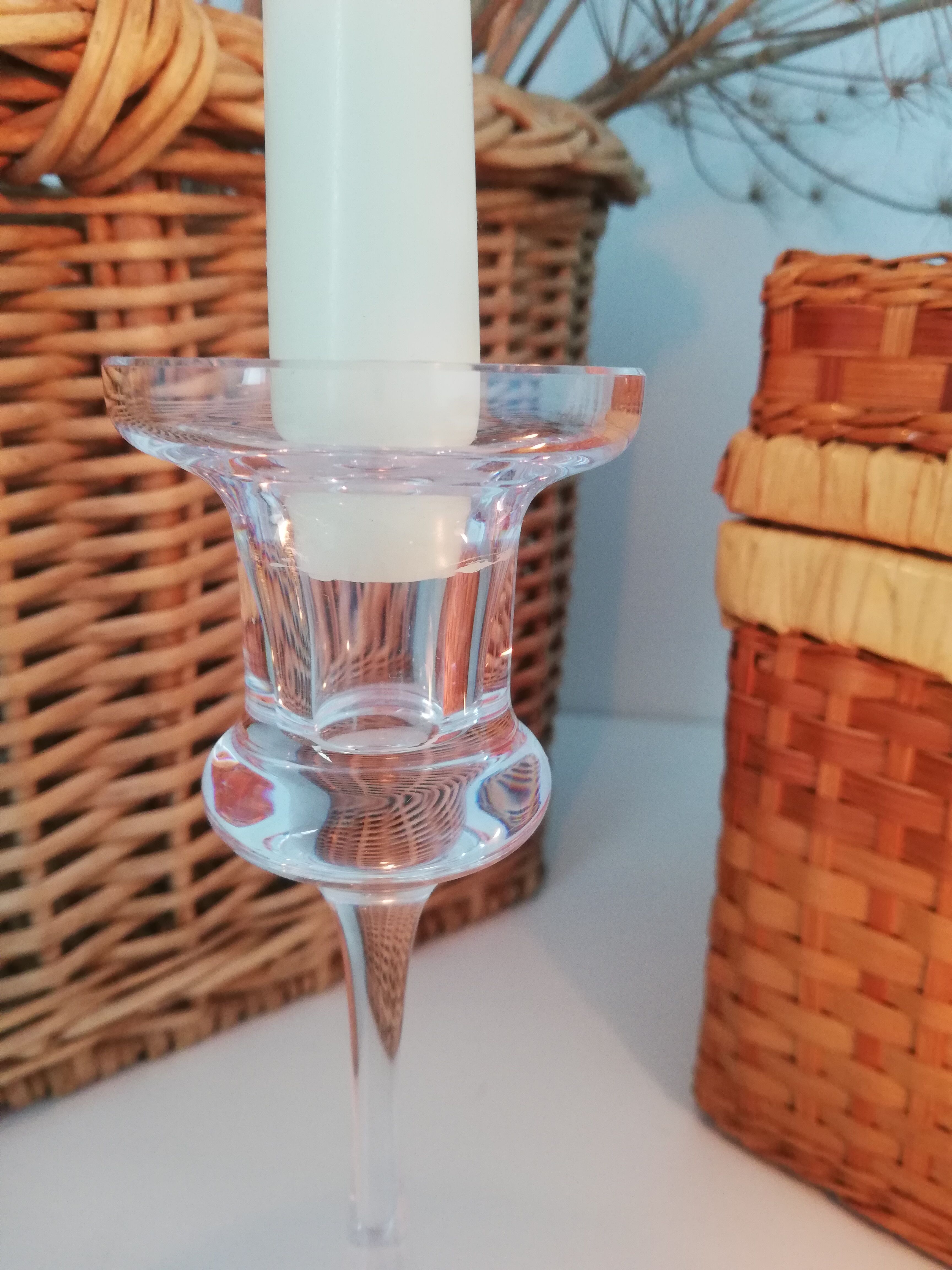 Glass candle holder