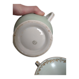Vintage Limoges porcelain mint coffee set and golden edging