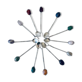 Set spoons and forks with stone