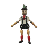 Articulated wooden puppet
