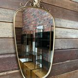 Gold metal rear-view mirror - 70x36cm