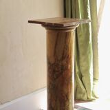 Wooden column, decorative marble effect paint