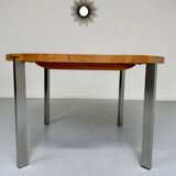 Naver Nissen and Gehl Scandinavian design round table with metal legs and wooden top