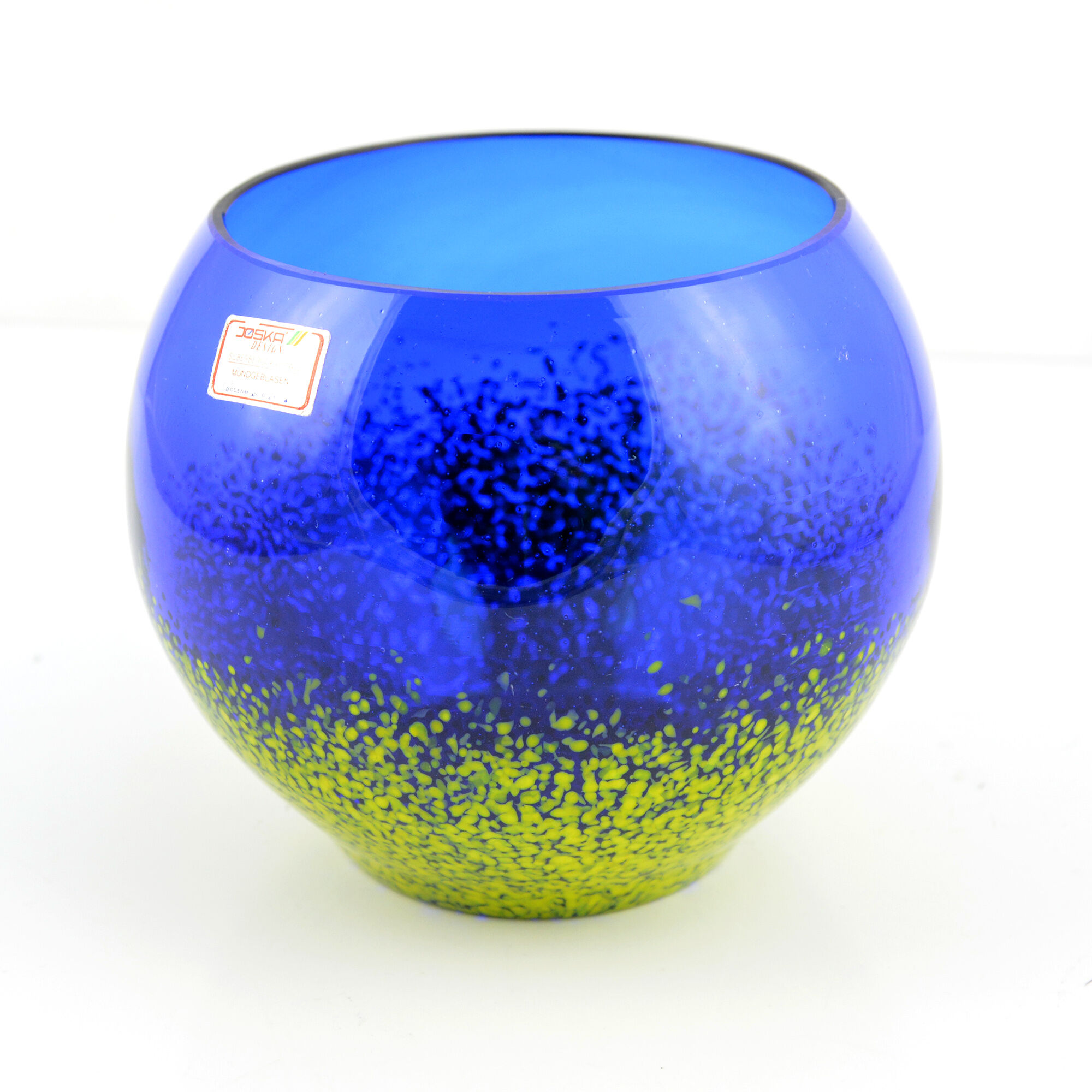 Joska Kristall Mundgeblasen cobalt glass bowl, Germany in the 1960s