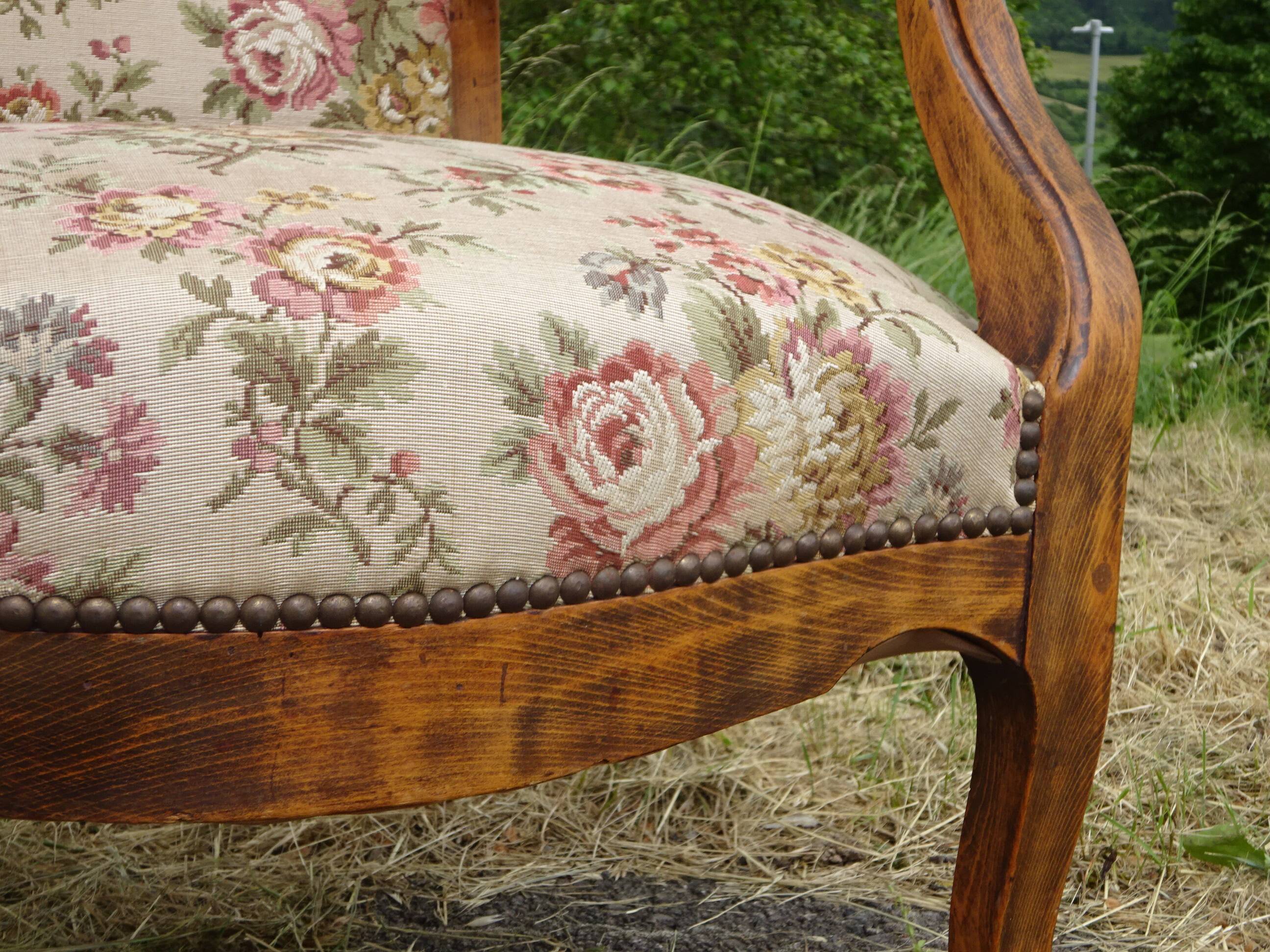 Antique Voltaire armchair with 4-position reclining backrest