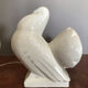 Pair of bookends in ceramic art deco cracked pigeons signed