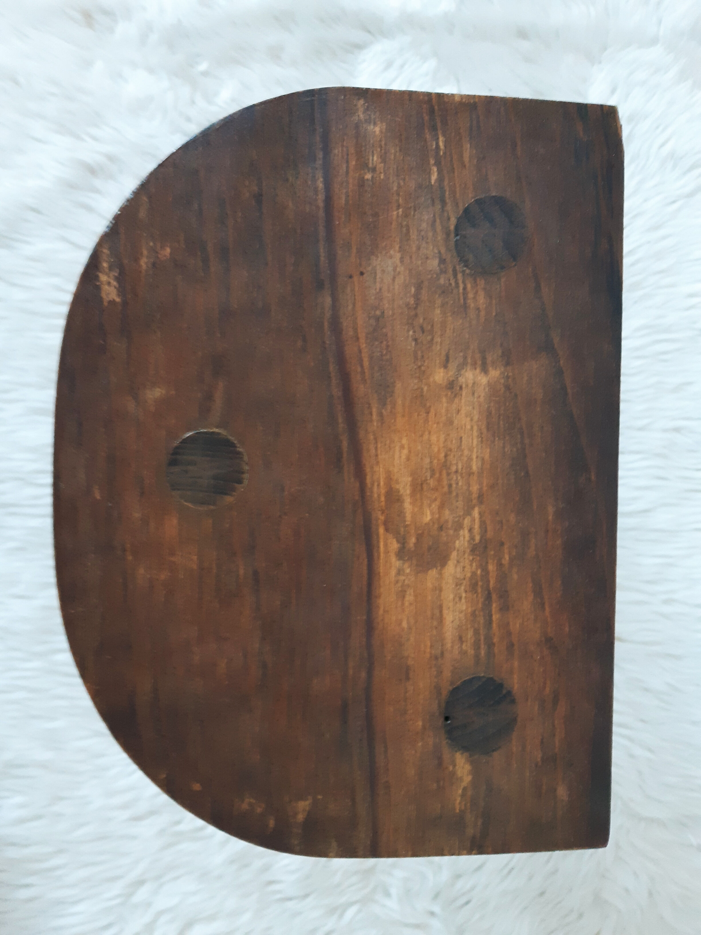 Vintage milking stool , wooden, tripod , 50s