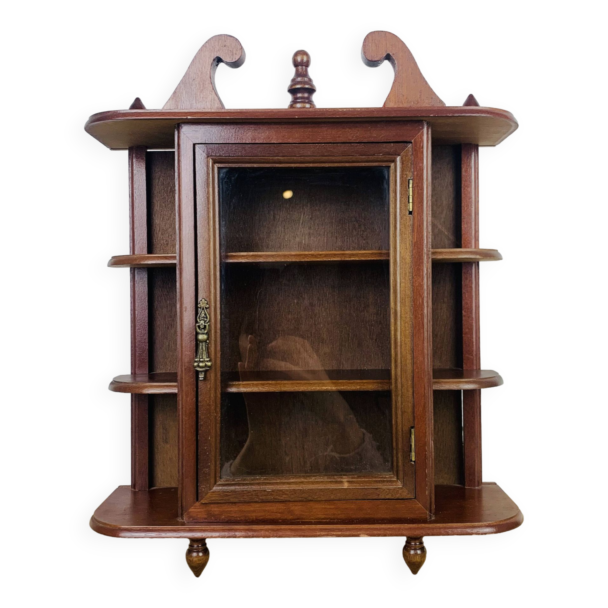 Vintage wooden miniature wall shelf