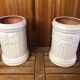 Pair scheurich keramik vase white ceramic vines decor #a471