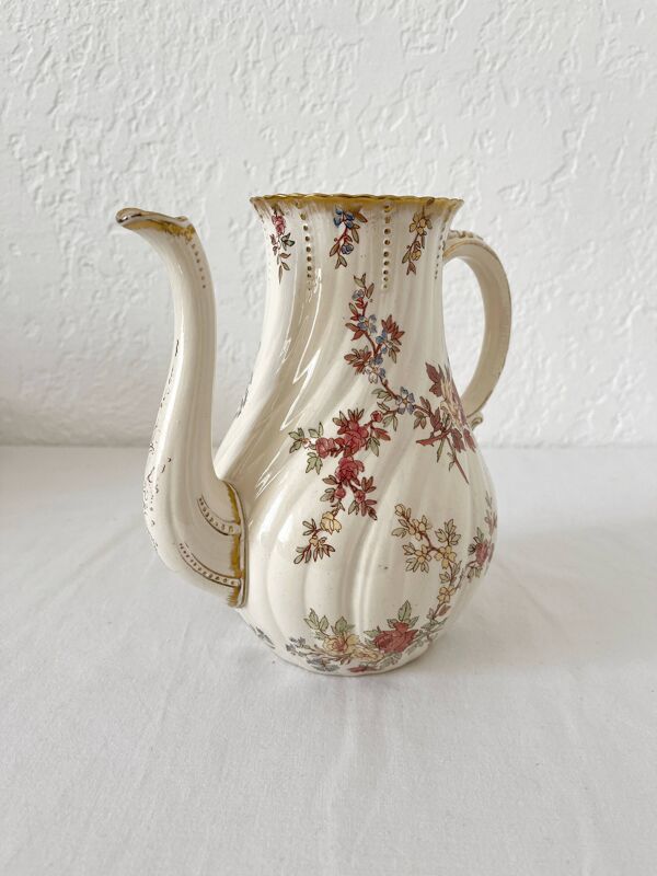 Cafetière verseuse en terre de fer Louis XV Sarreguemines