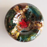 Multicolored ceramic ashtray